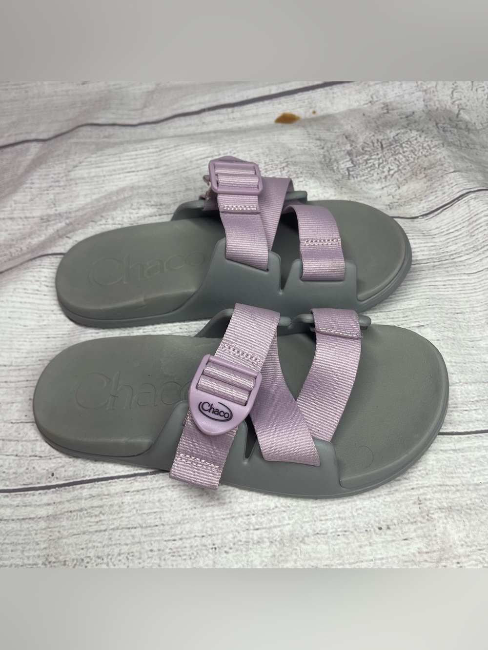 Chaco Women's 6 Chillos Lavender Grey Slides